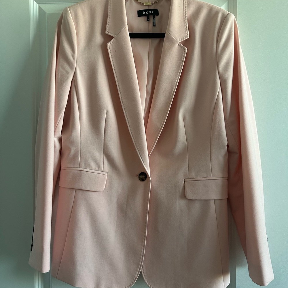 DKNY Pink Tailored Blazer with Notched Lapels